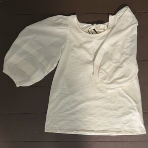 Nation LTD - Gracie Pintuck Combo Tee in Off White Sz Medium
